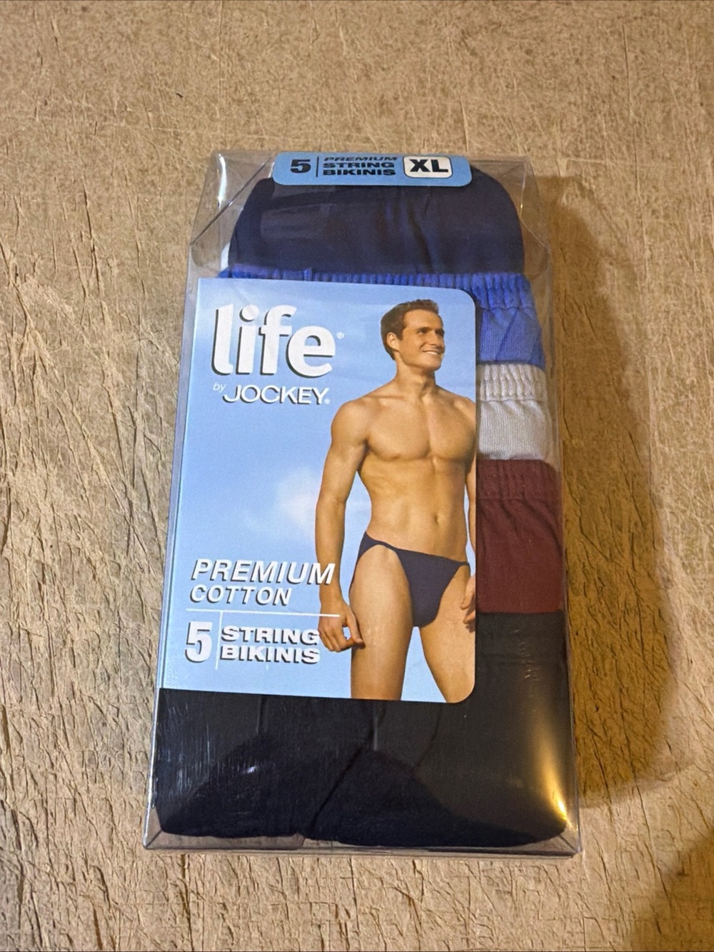 Life by Jockey Mens String Bikini Underwear 5 Pack Medium Low Rise NEW
